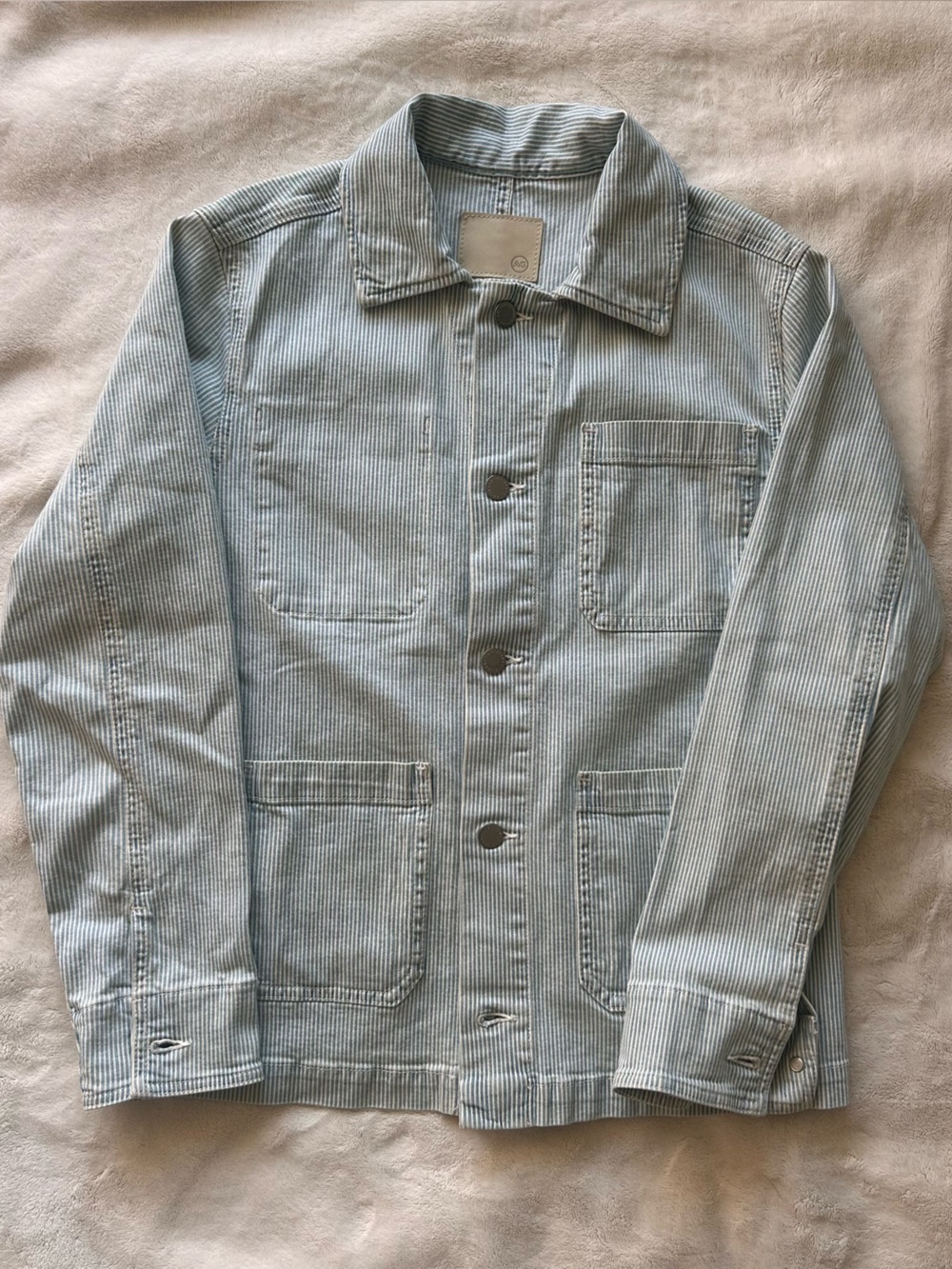 Ag jeans white and blue striped jacket